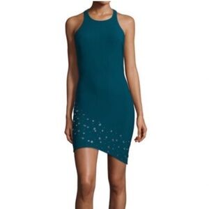 Elizabeth and James Blue Asymmetric Bodycon Mini Dress Size 2